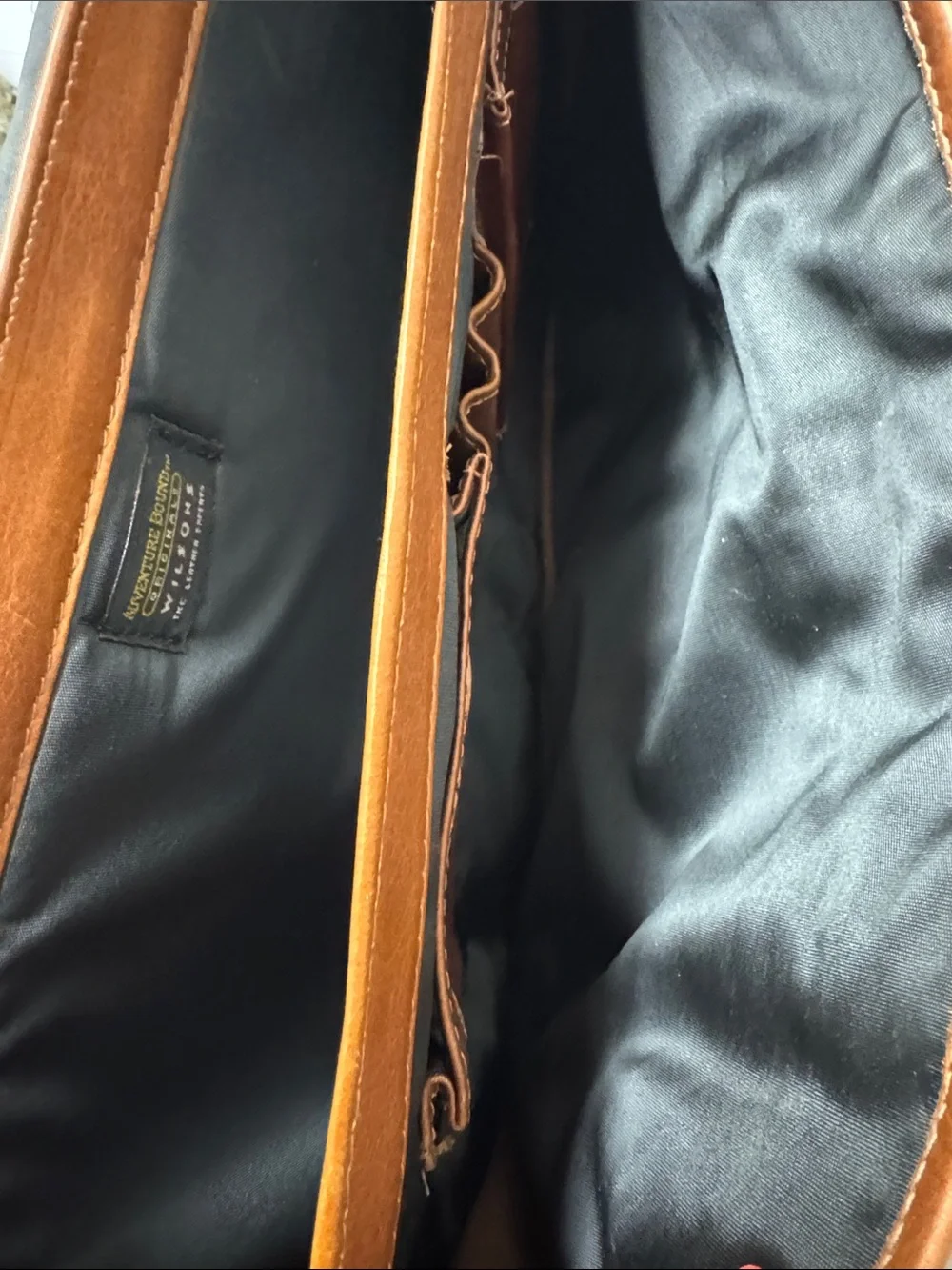 WILSONS Genuine Leather Briefcase Holds Laptop with Adjustable Shoulder Strap